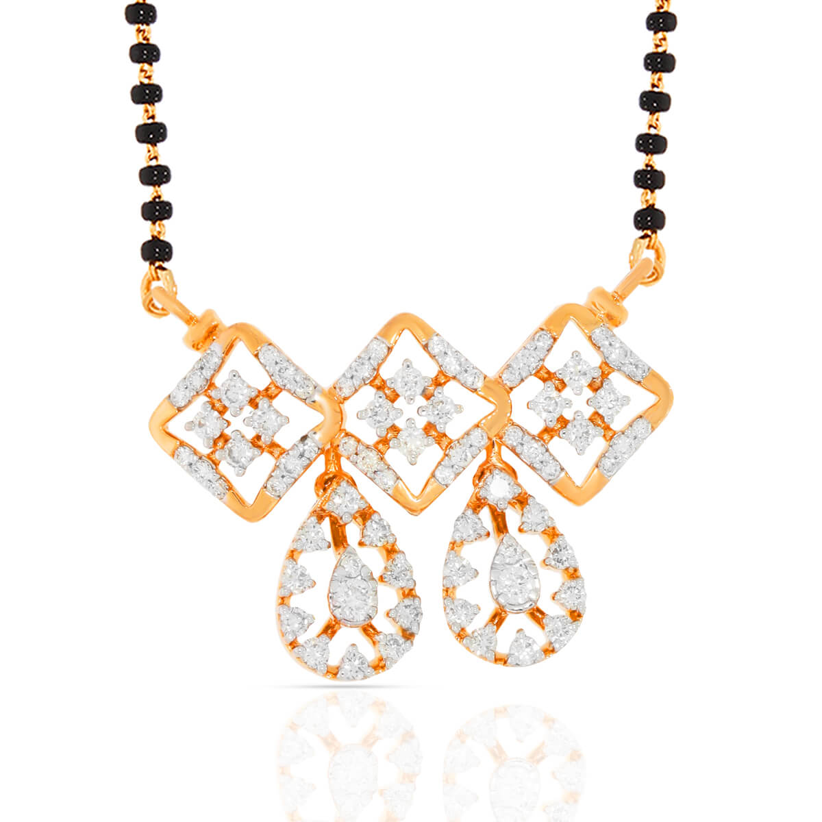 Blush and Brilliance Rose Gold Diamond Tanmaniya for Brides with Free Gold Coin