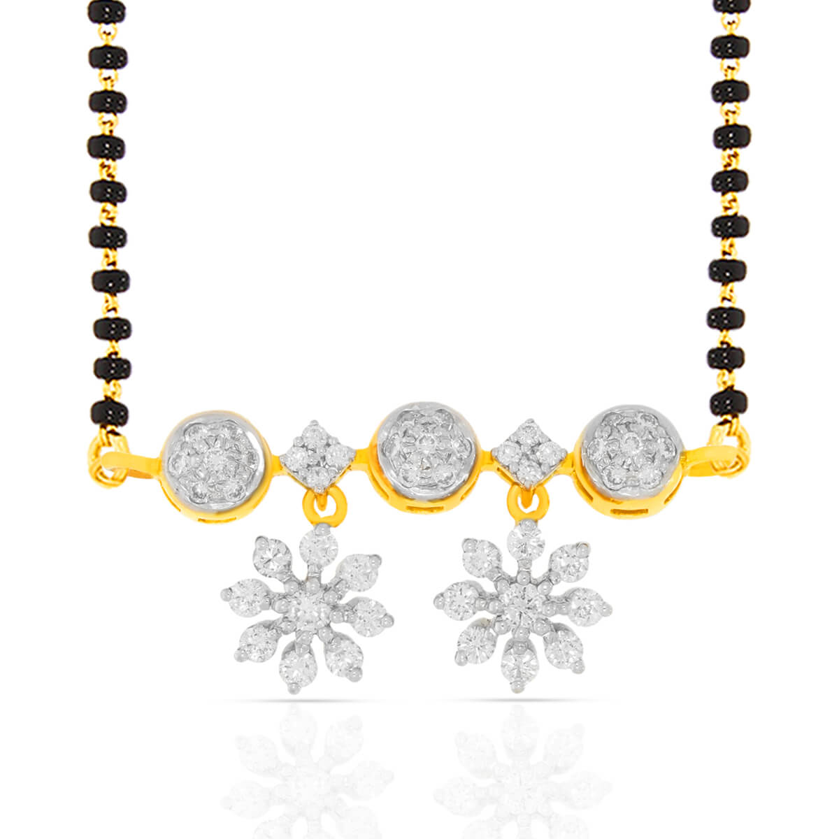 Diamond Mangalsutra Pendant with Free Gold Coin