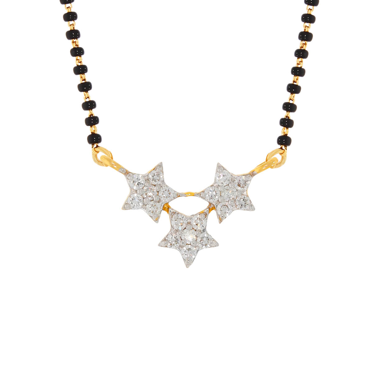 trio star diamond mangalsutra pendant