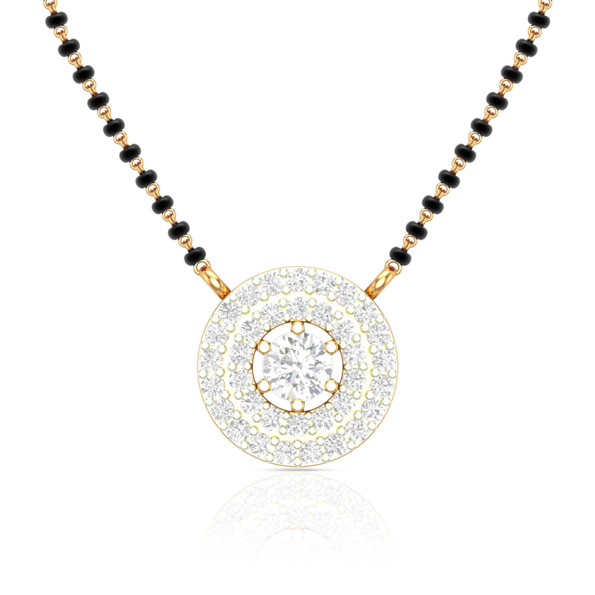 Diamond Mangalsutra Pendant with Free Gold Coin