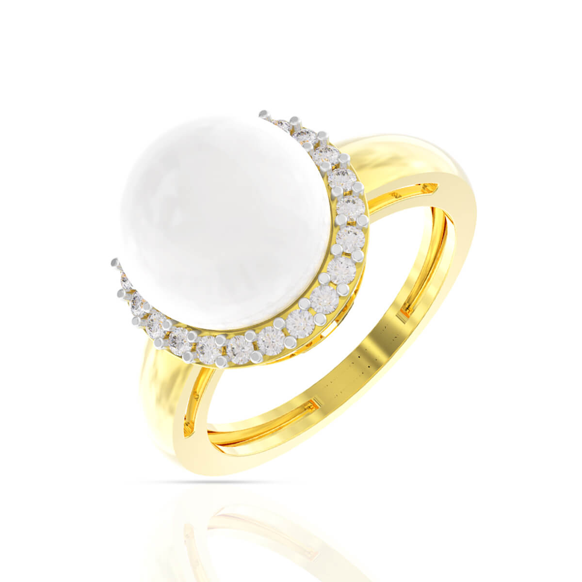 Pearl Brilliance Diamond Ring with Free Gold Coin