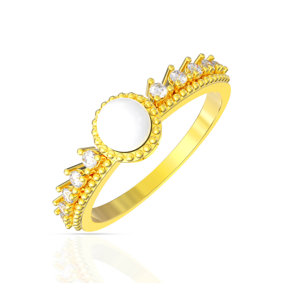 Center of Attention Pearl and Diamond Ring with Free Gold Coin