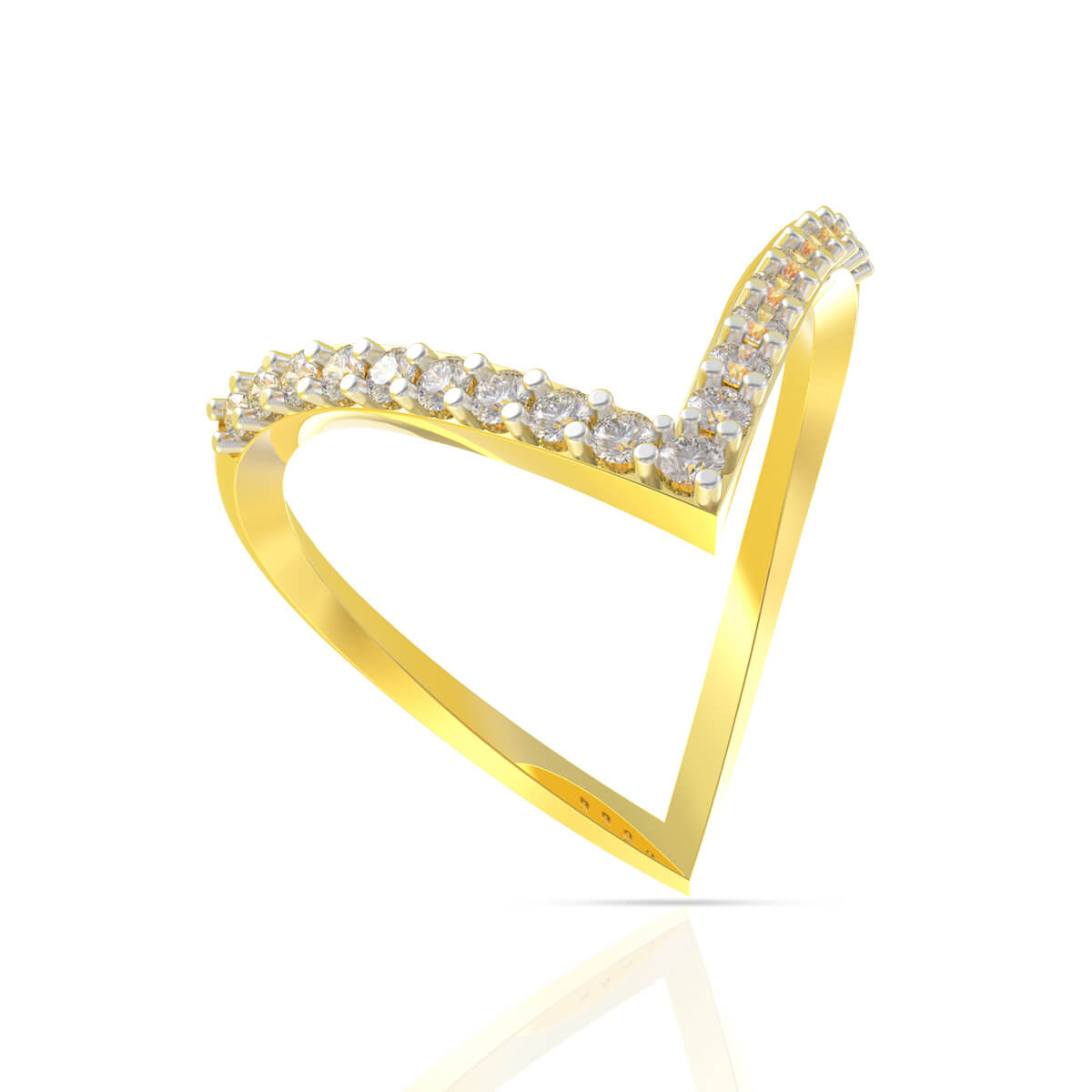 Brilliant Diamond Night Out V Ring with Free Gold Coin