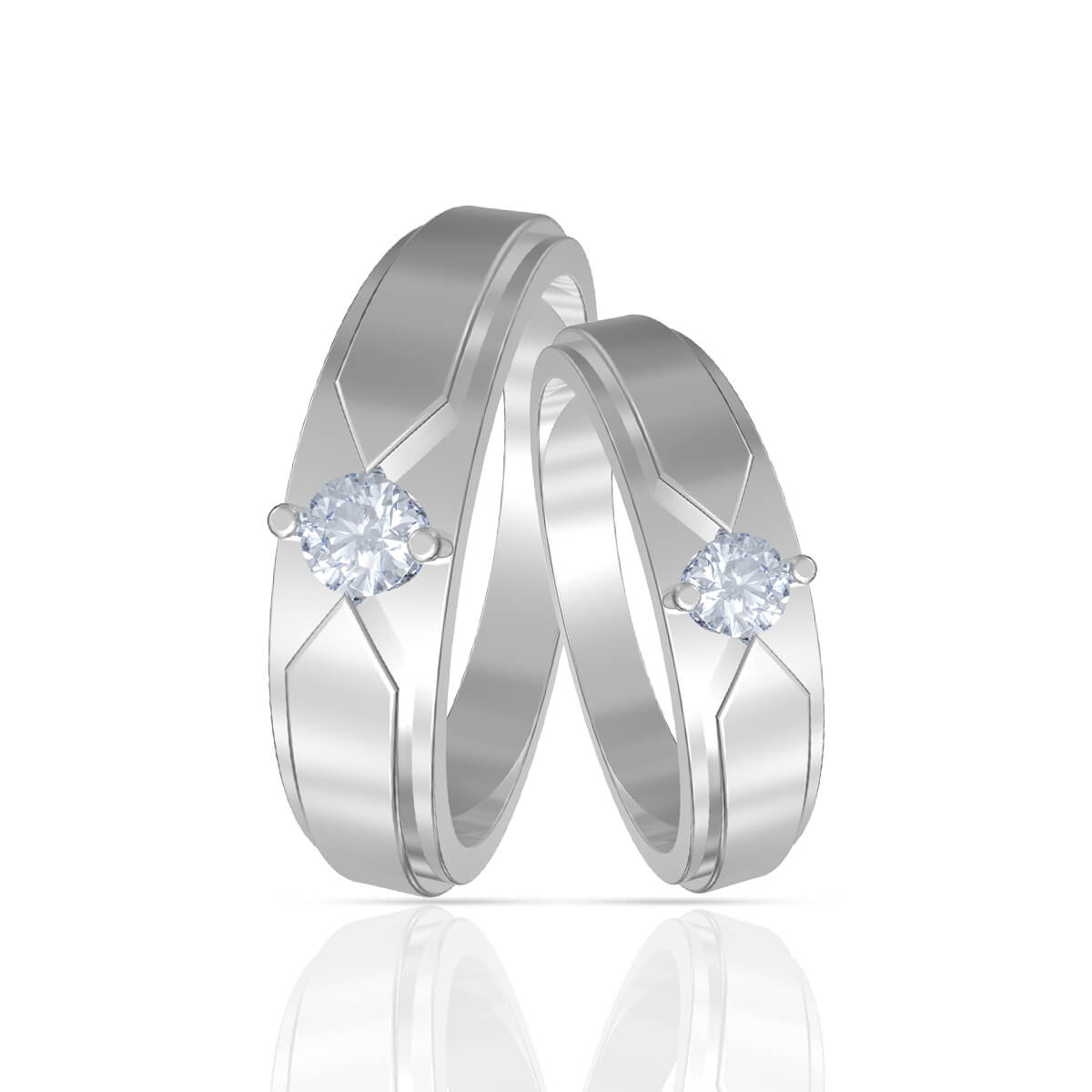 Pure Romance Diamond Couple Band Ring