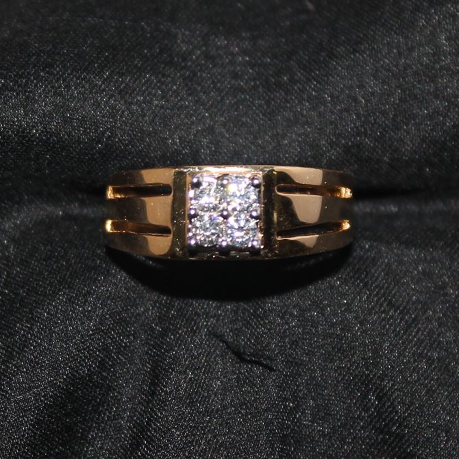 Diamond Ring For Men with Free Gold Coin