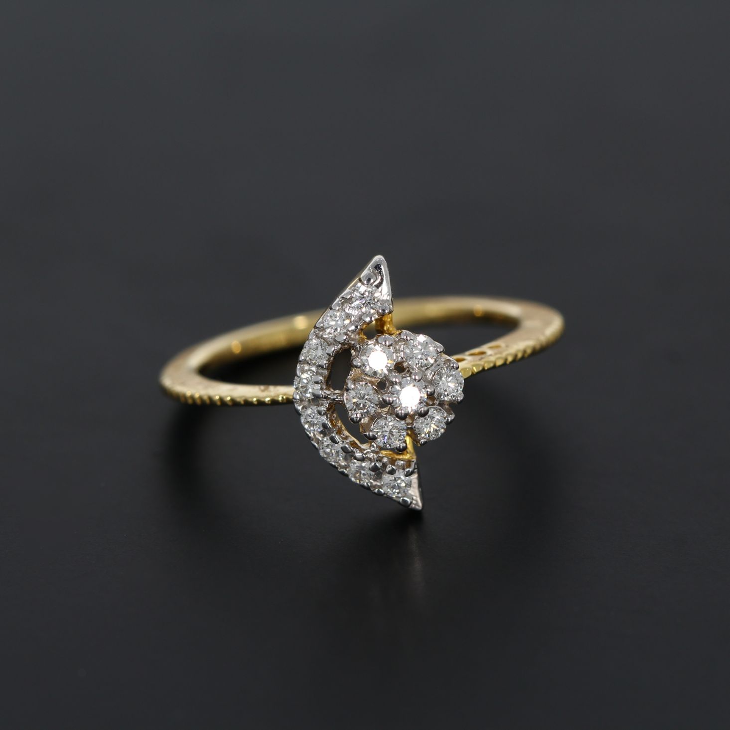 Florid Cluster Diamond Ring with Free Gold Coin