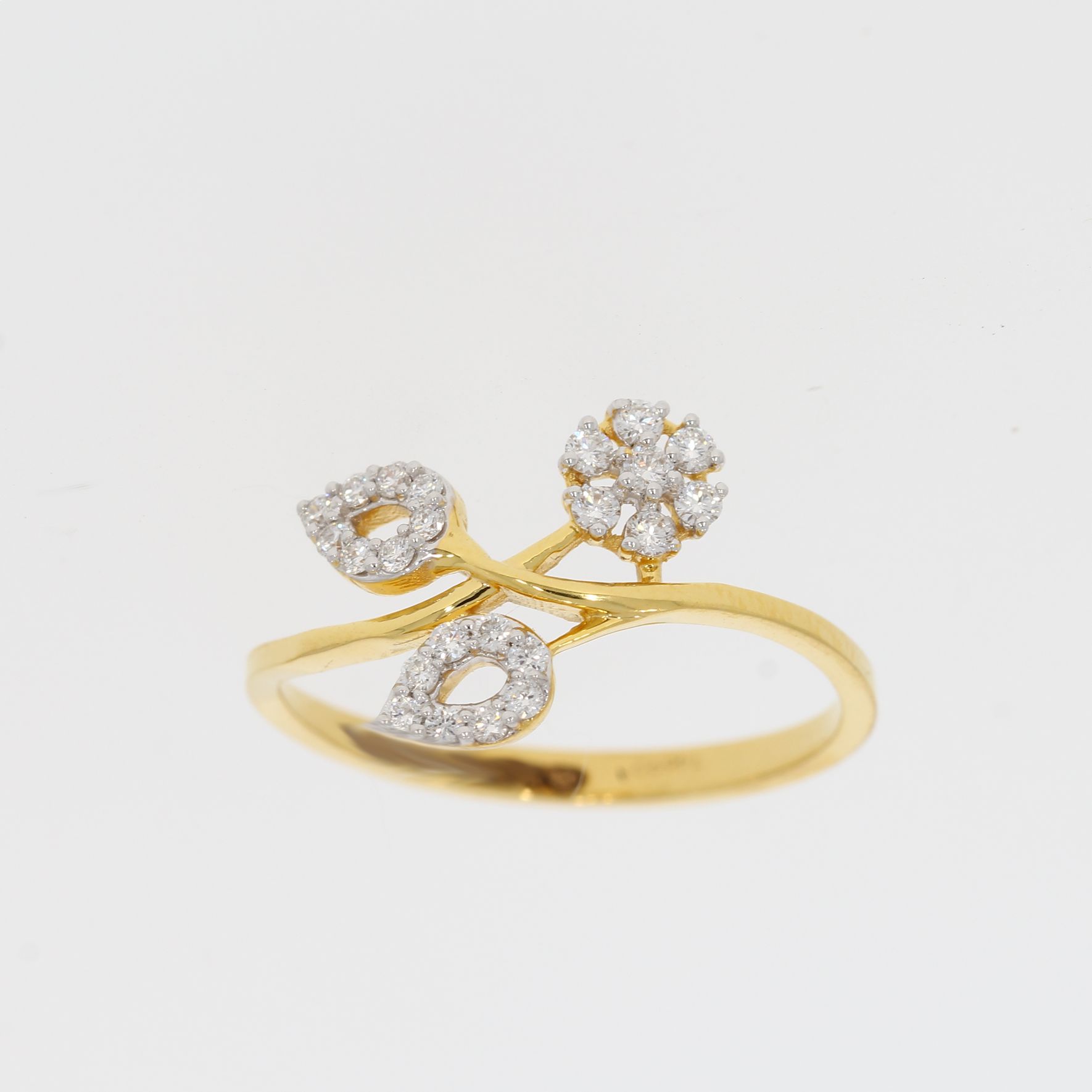 Trine Cluster Diamond Ring with Free Gold Coin