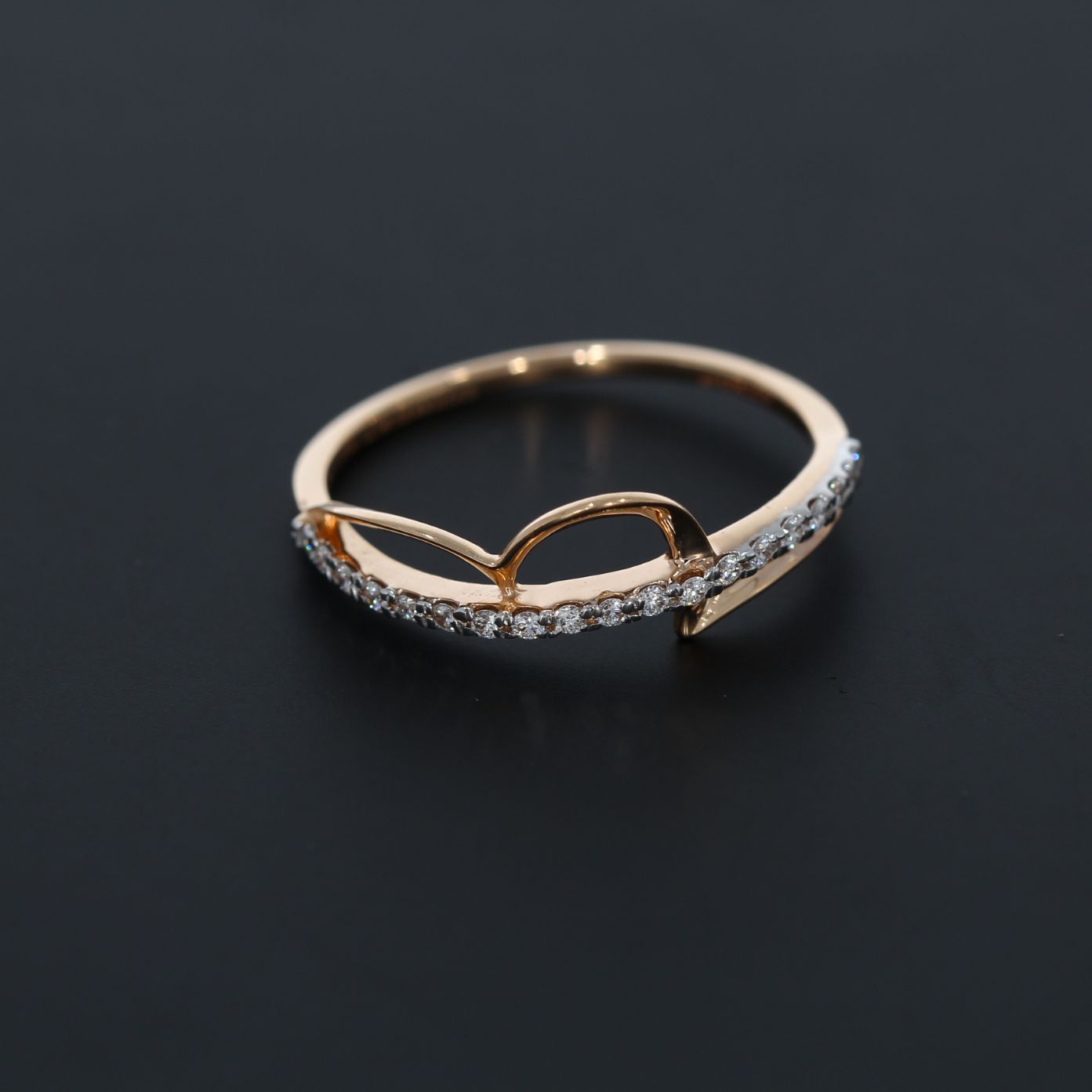 Sleek Paisley Diamond Ring with Free Gold Coin