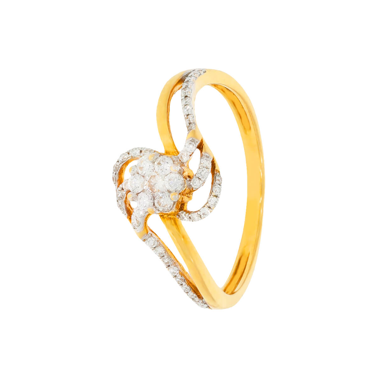 Artistic diamond ring with Free Gold Coin