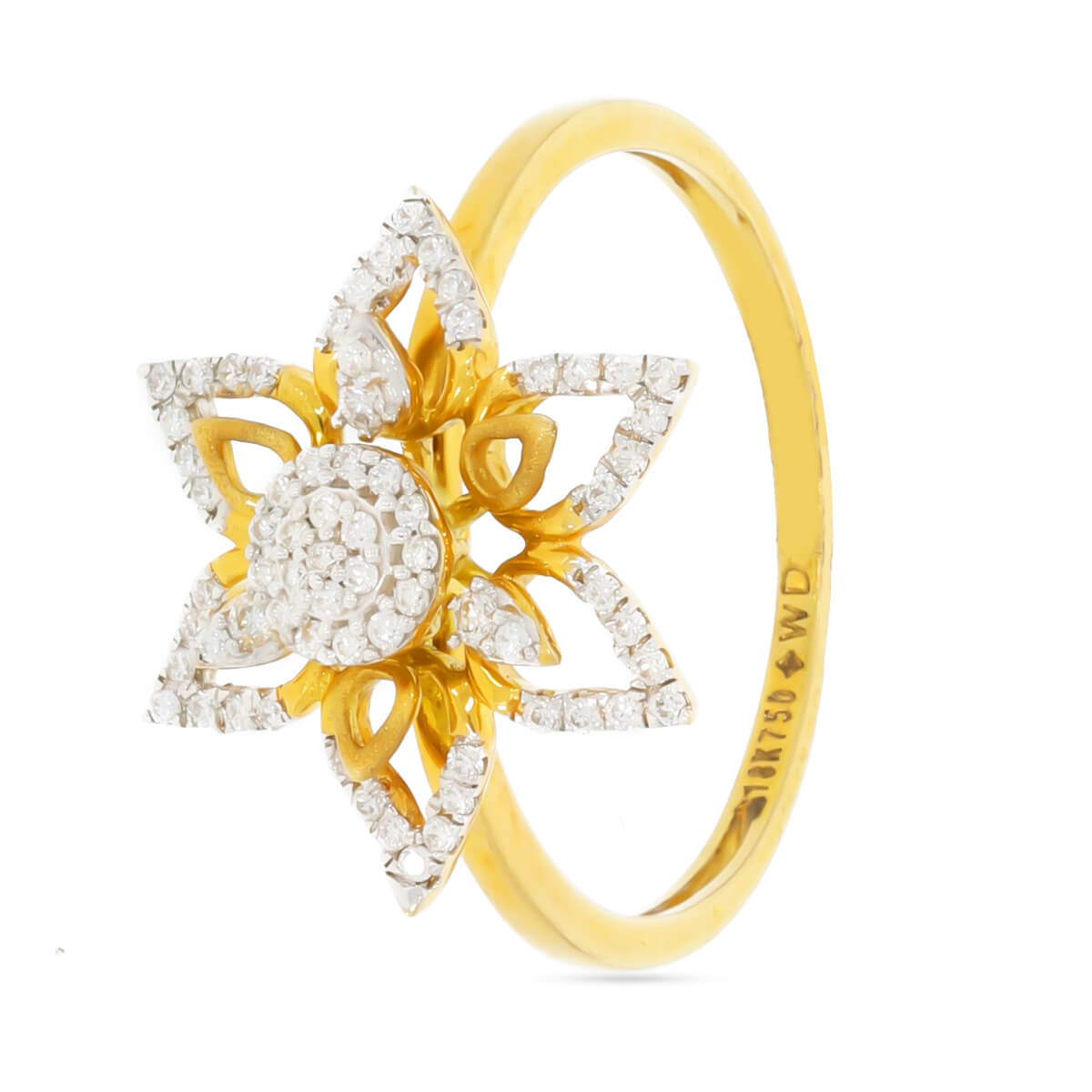 twins flower diamond ring with Free Gold Coin