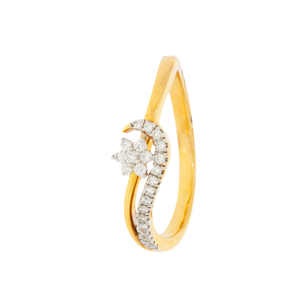 flower waves diamond ring with Free Gold Coin