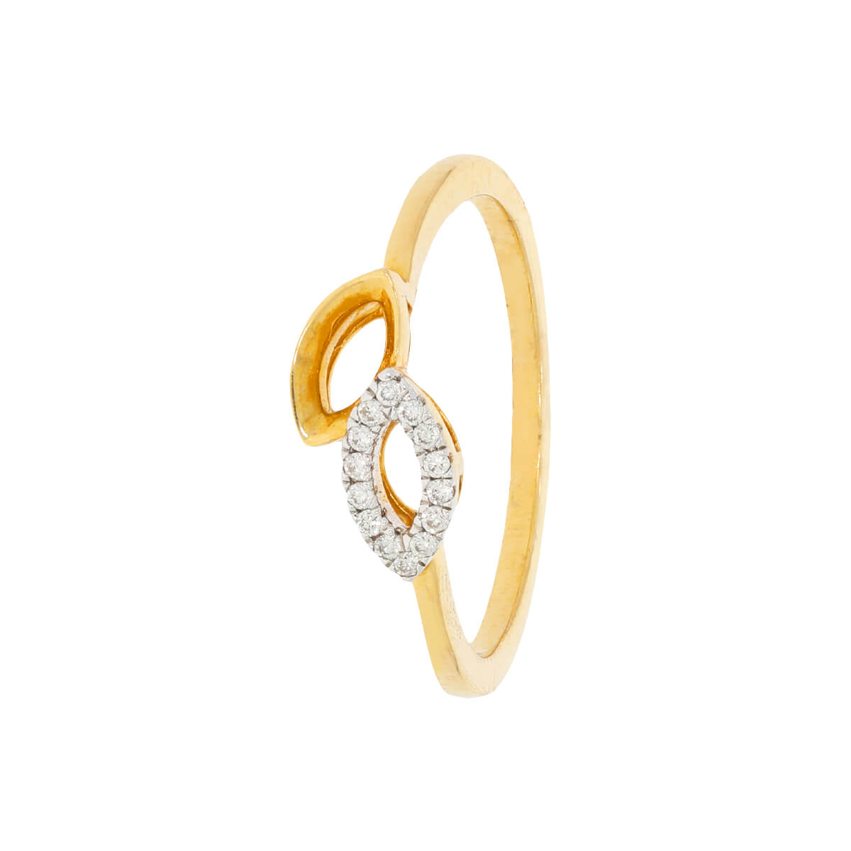 twins leaf diamond ring with Free Gold Coin