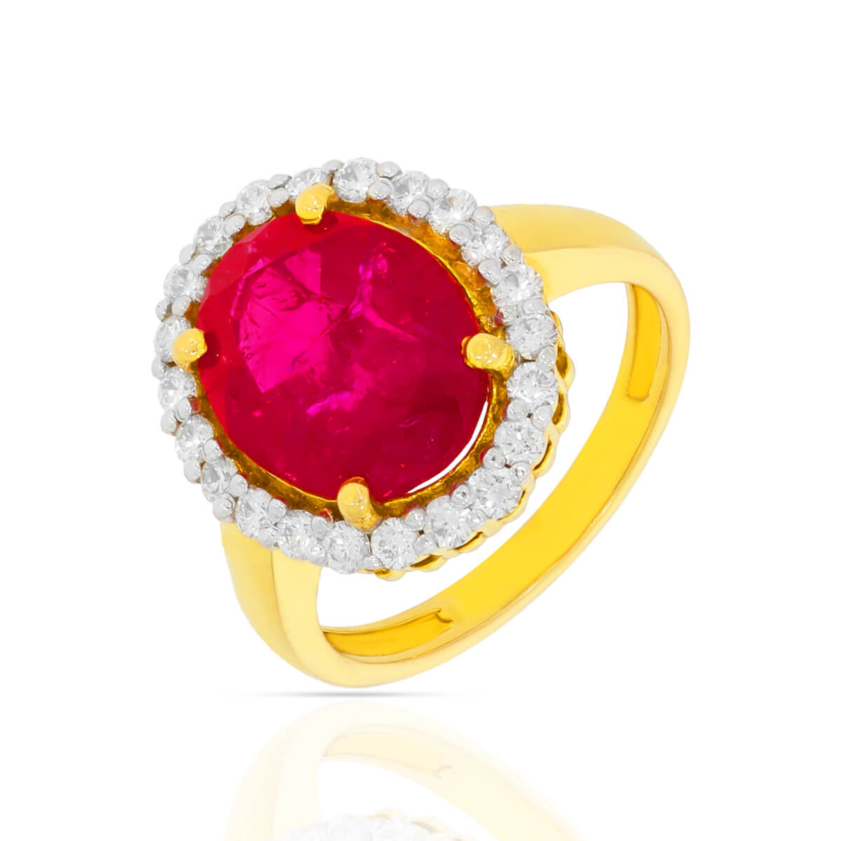 Dazzling Diamond Pink Stone Cocktail Ring with Free Gold Coin