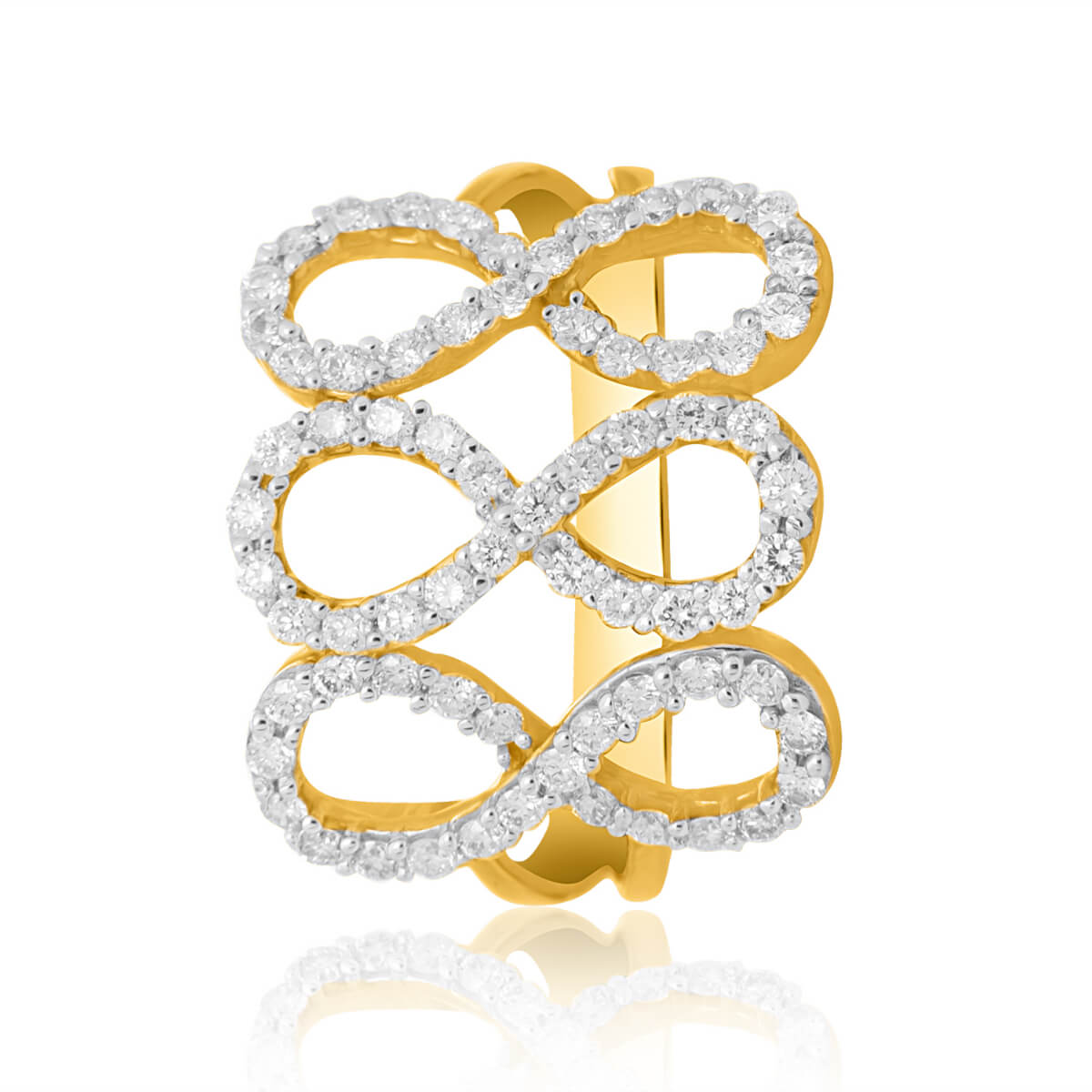 Twisty Infinity Diamond Ring with Free Gold Coin