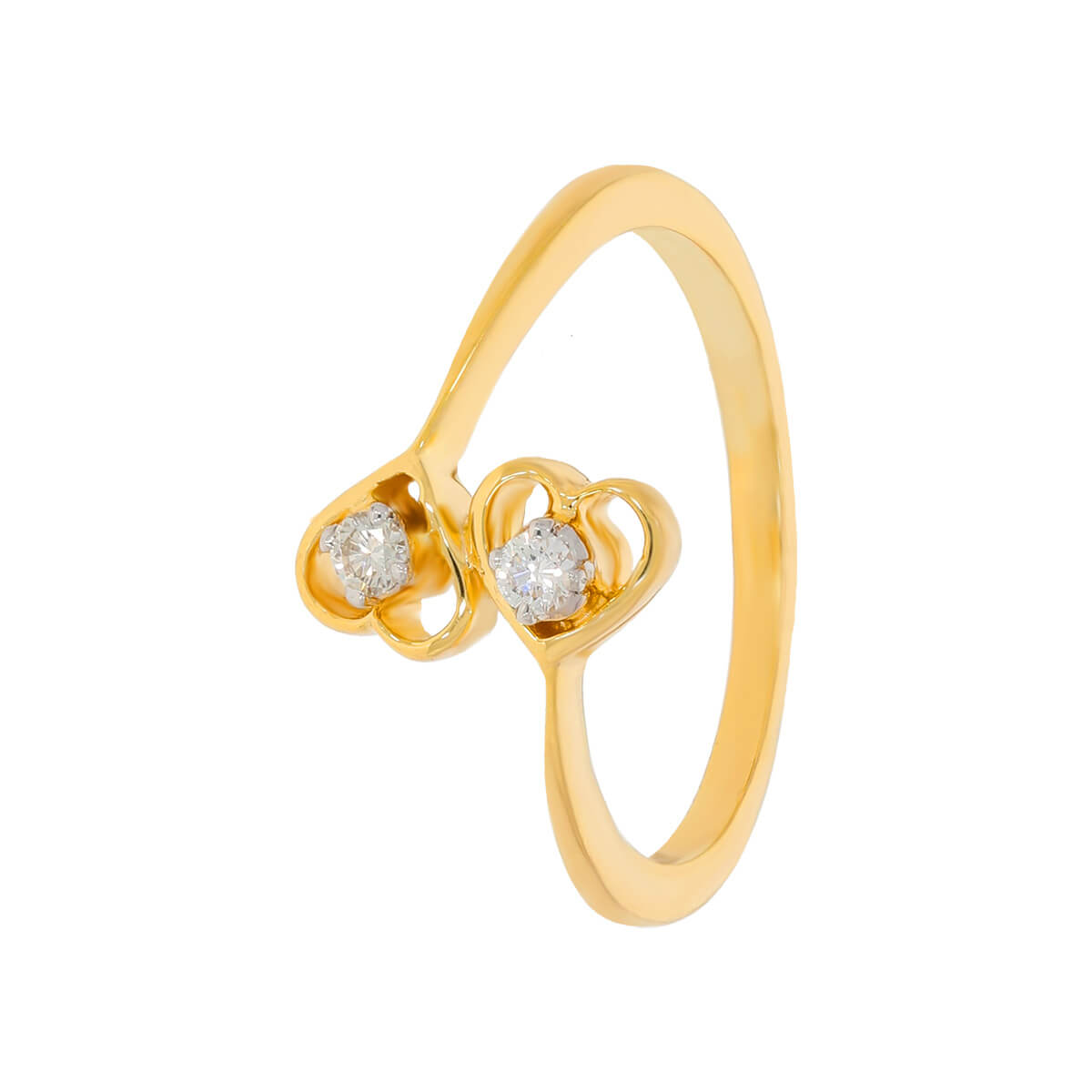 Dual Heart Diamond Ring with Free Gold Coin