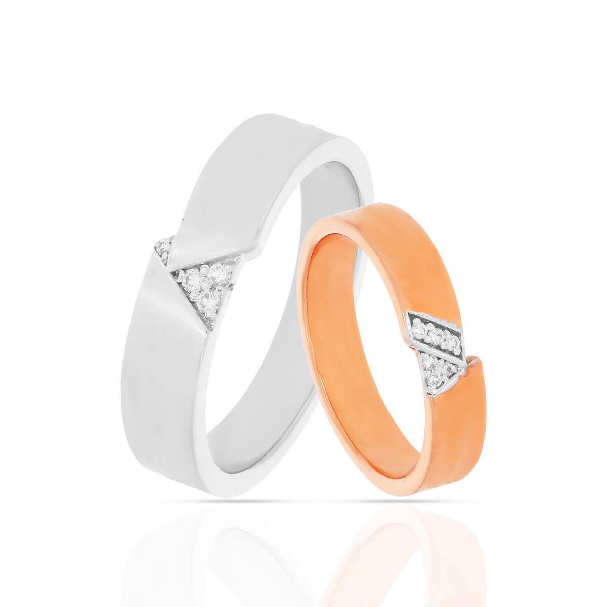 Twin Tone Promise Diamond Rings