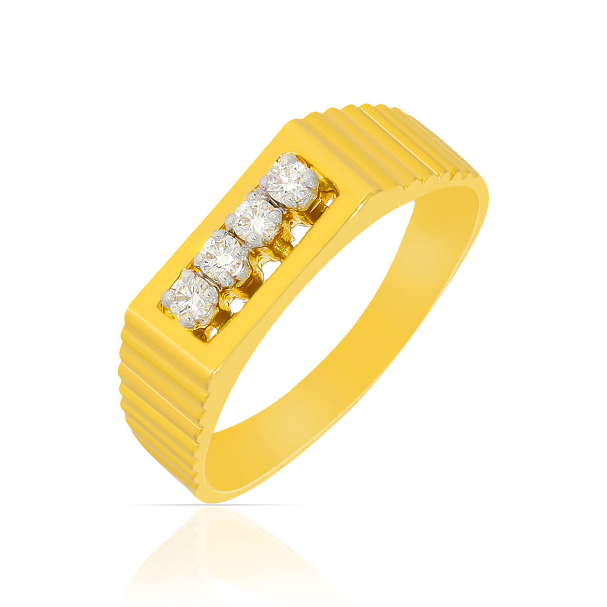 Triple Elegance Gents Diamond Ring with Free Gold Coin