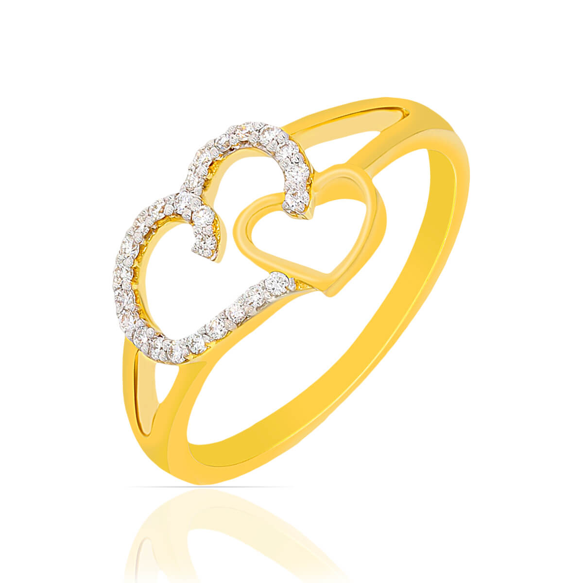 Two Hearts Diamond Ring with Free Gold Coin