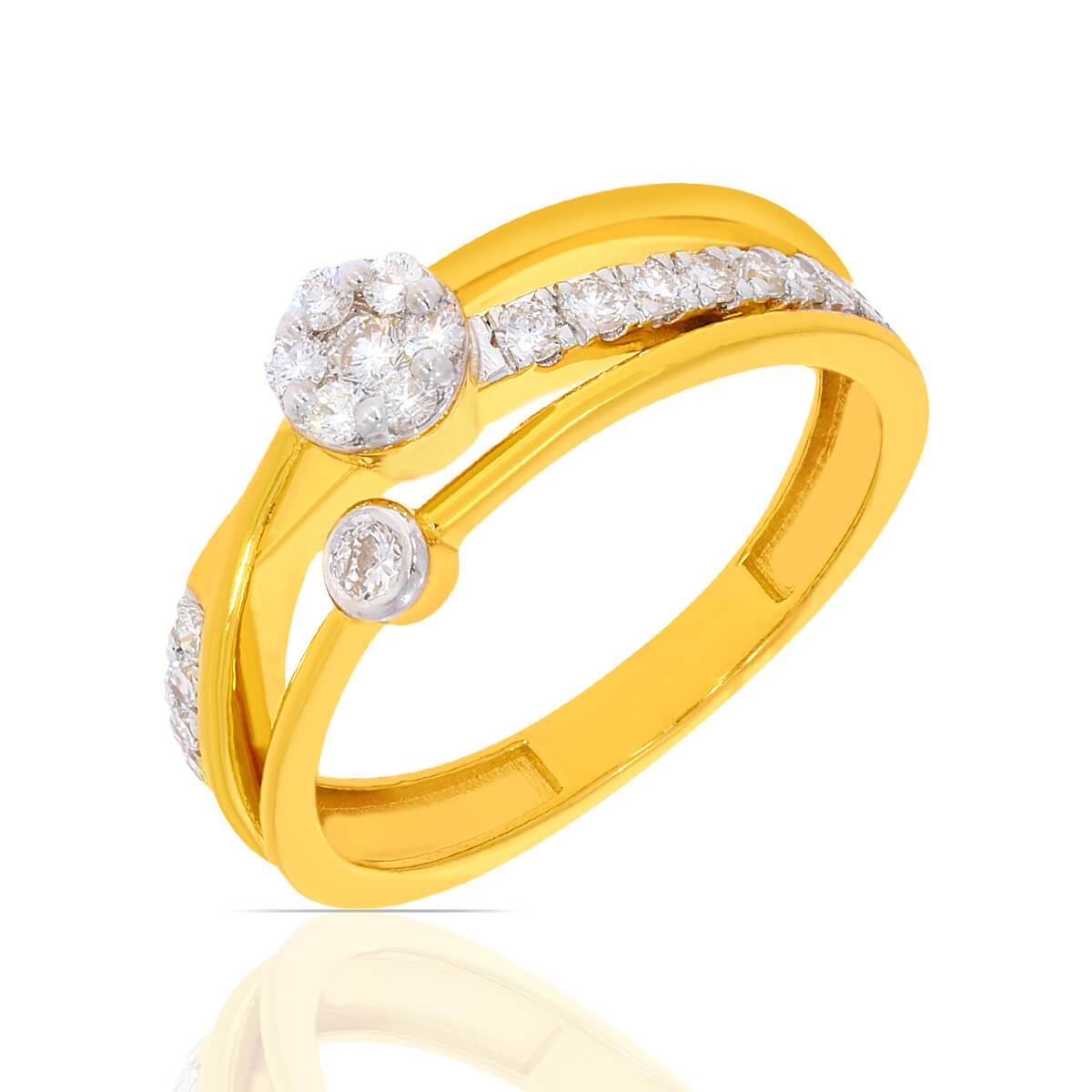 Gilded Glamour Diamond Ring