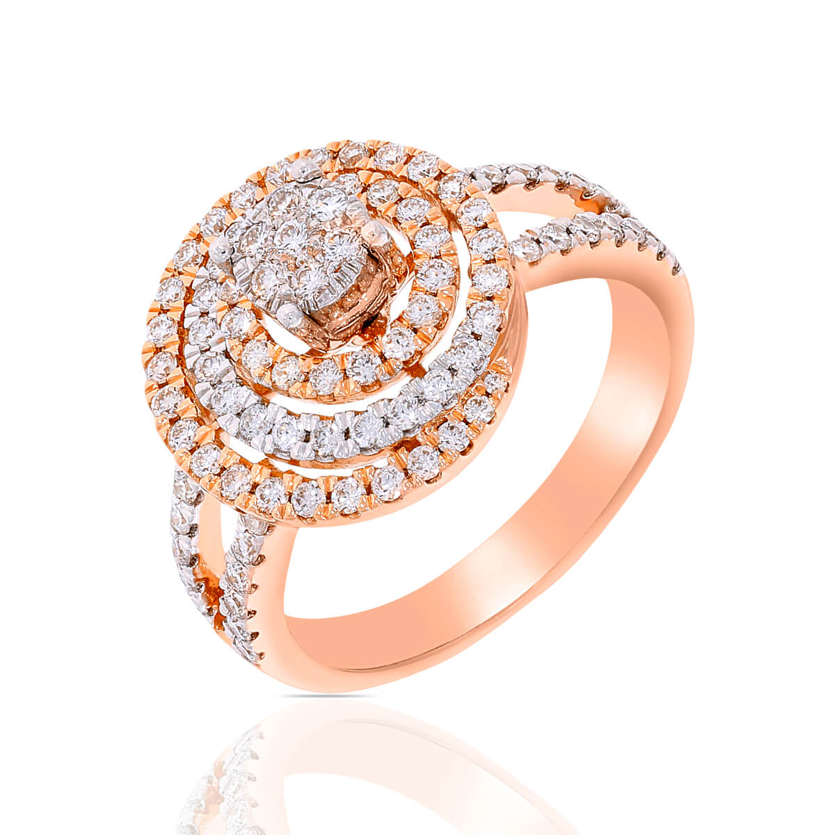 Beautiful And Romantic Diamond Rose Gold Ring with Free Gold Coin