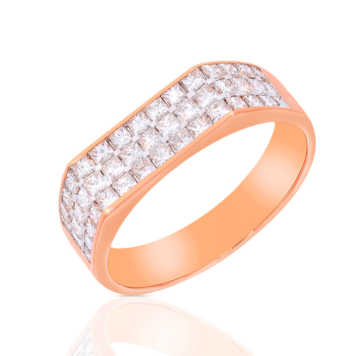 Sophisticated Spark Men's Diamond Rose Gold Diamond Ring