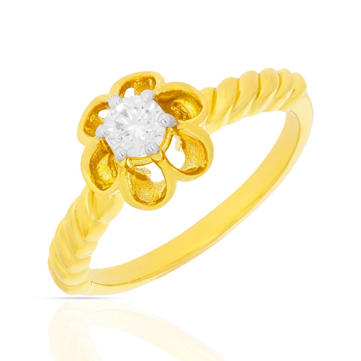 Floral Elegance Diamond Ring with Free Gold Coin