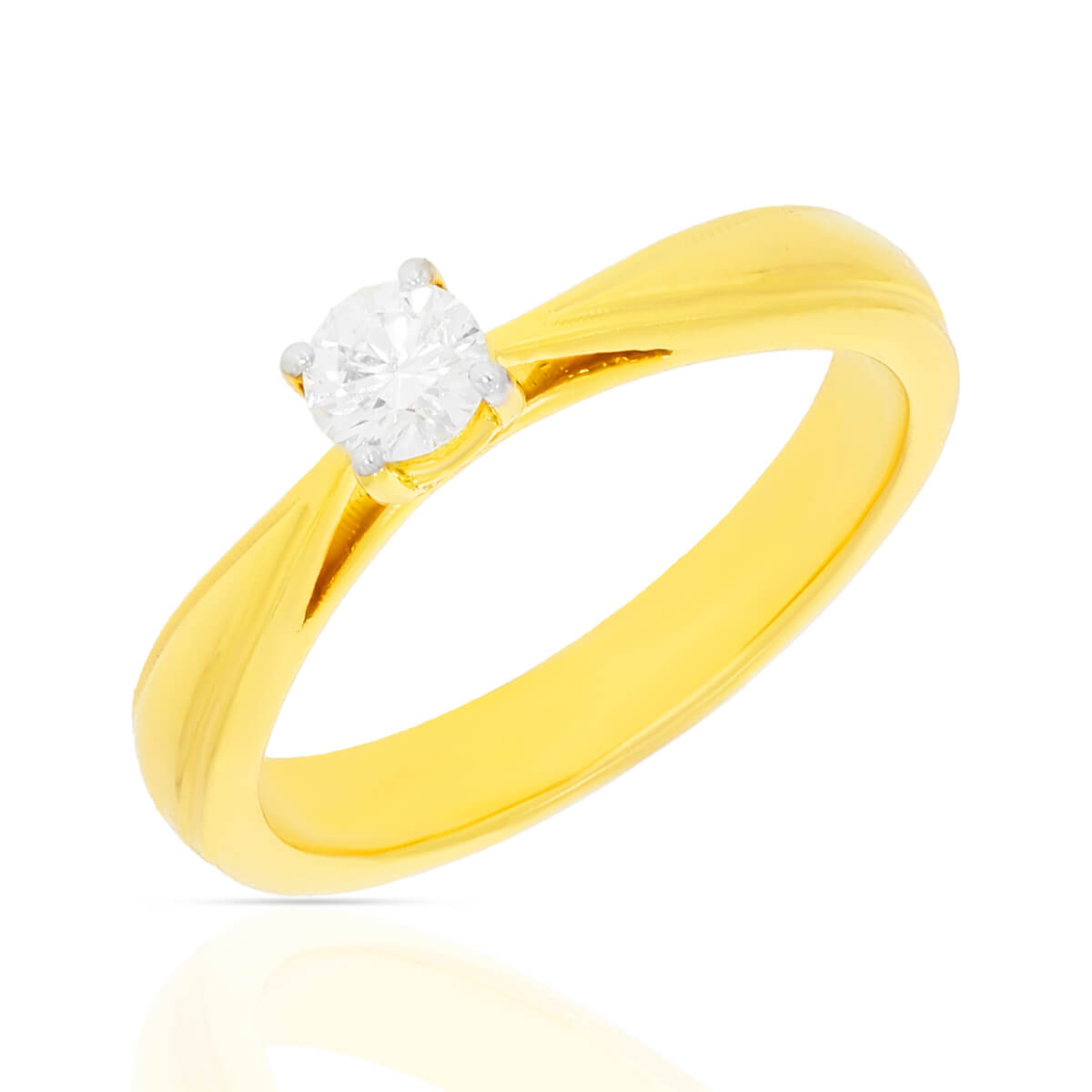 Romantic Yellow Gold Diamond Ring with Free Gold Coin