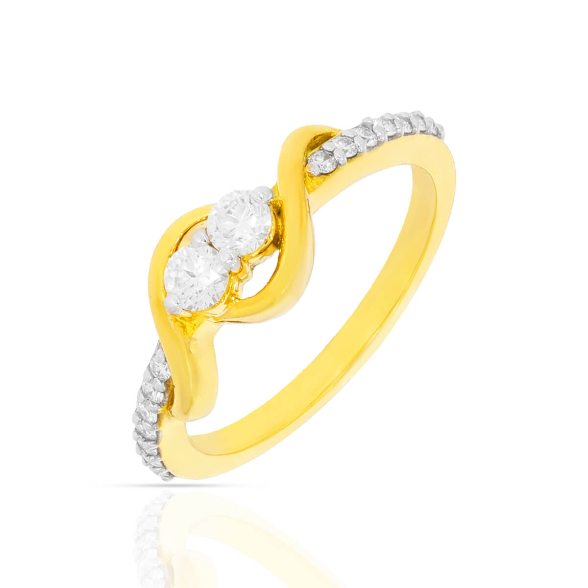 Forever Sparkle Yellow Gold Diamond Ring with Free Gold Coin