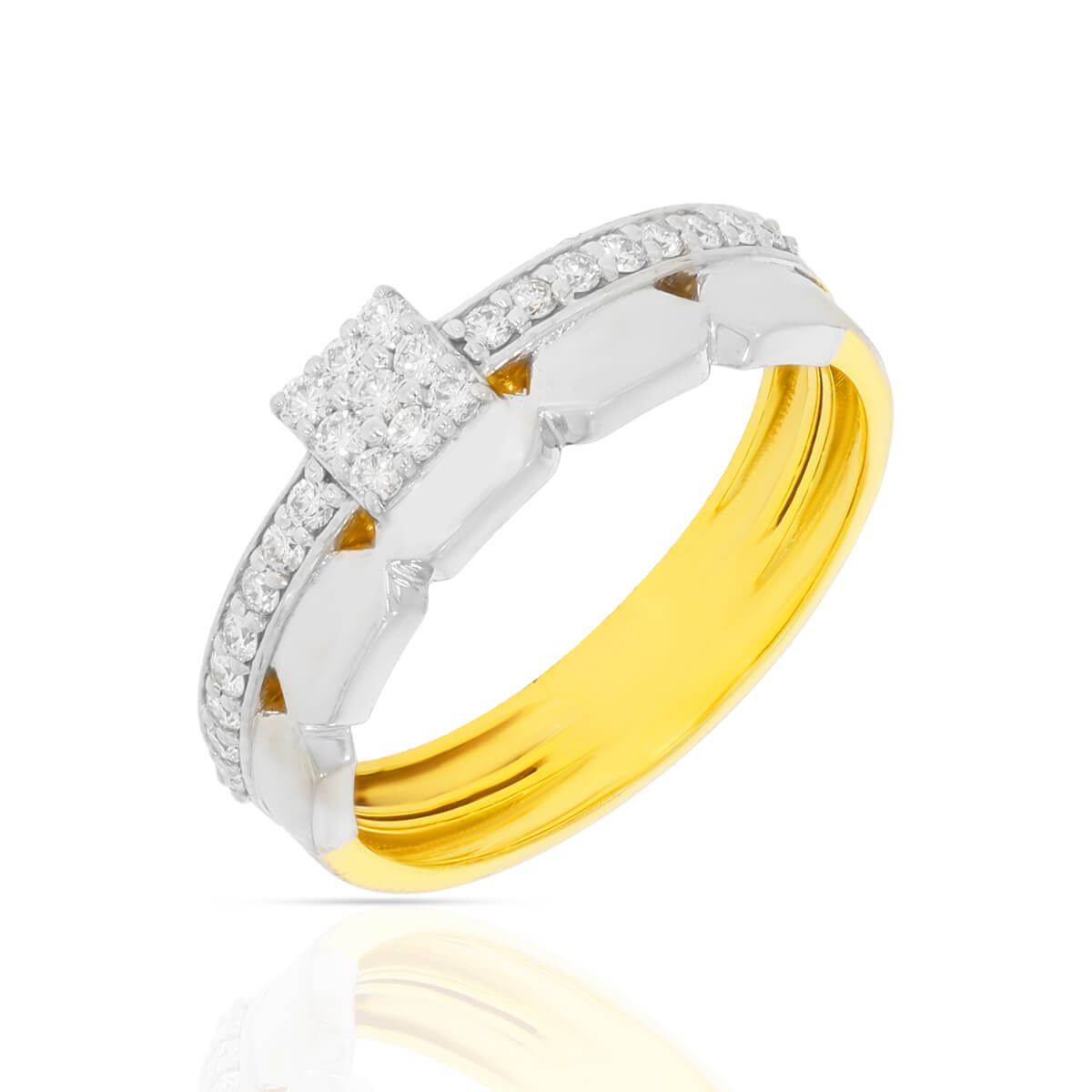 Luxurious White Gold Diamond Ring with Free Gold Coin