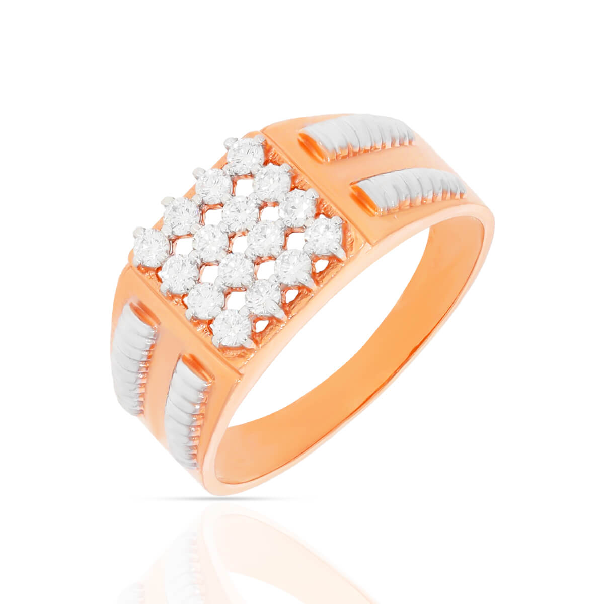 Timeless Two-Tone Diamond Mens Ring