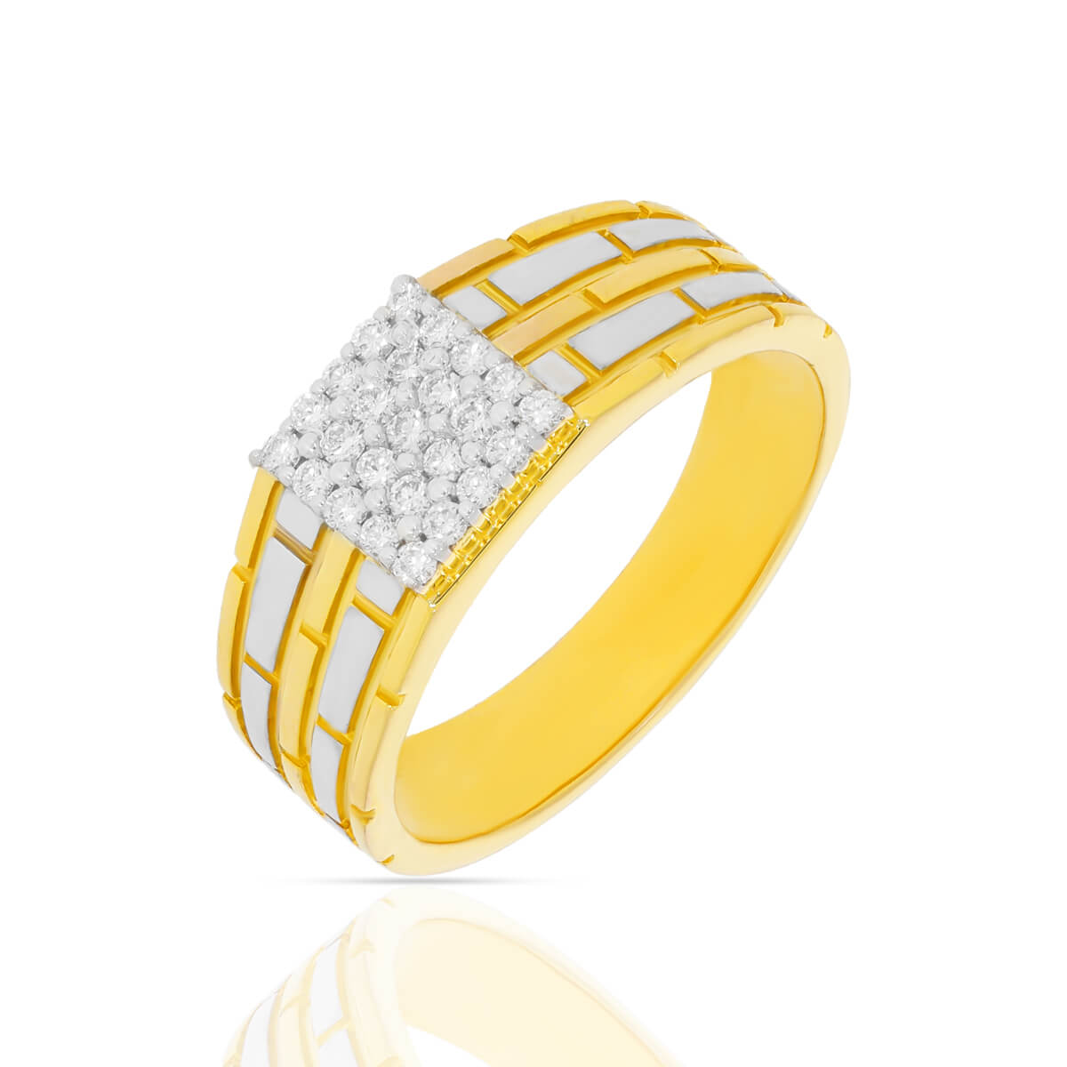 Luxurious Yellow Gold Diamond Ring For Mens with Free Gold Coin