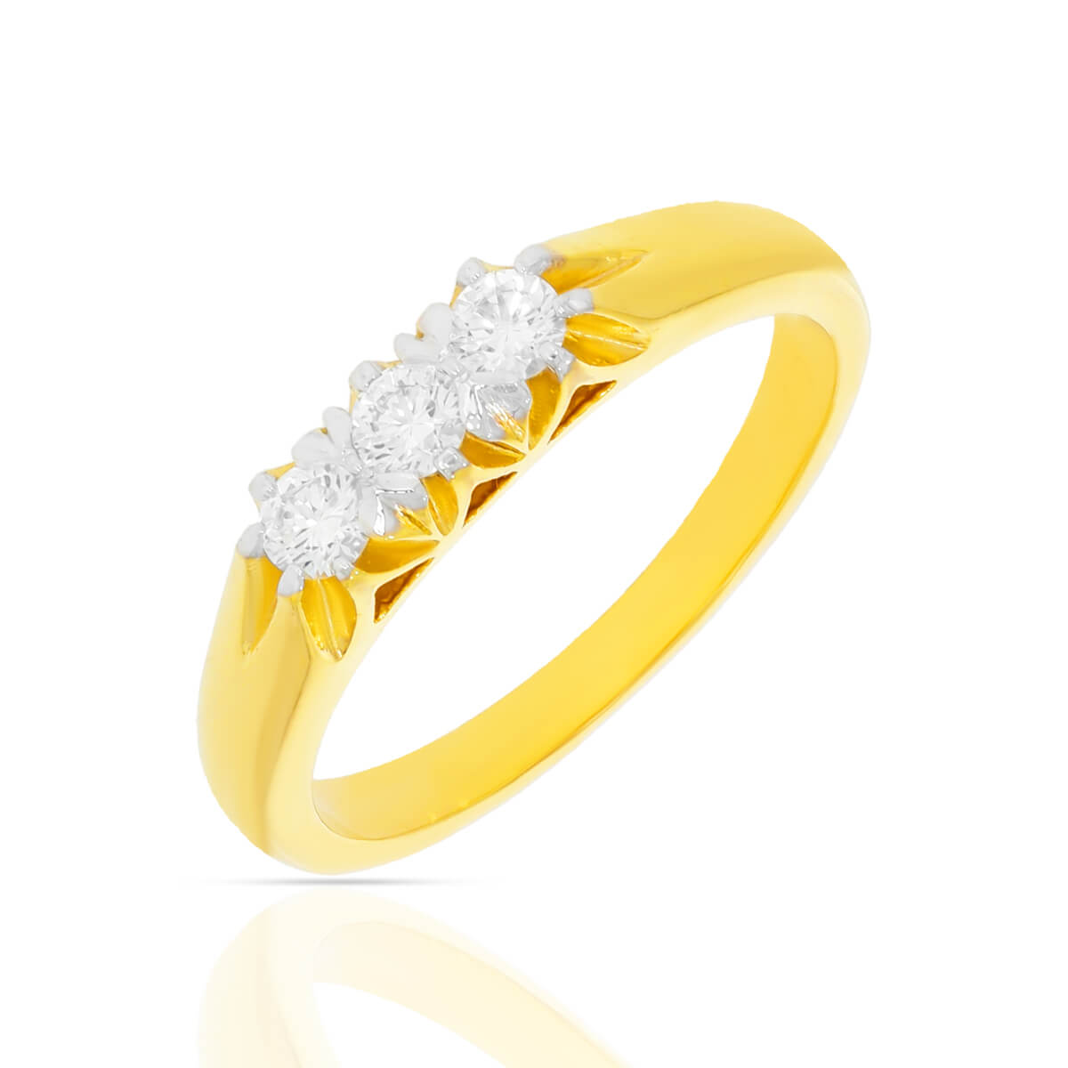 Triplet Diamond Sparkle Ring with Free Gold Coin