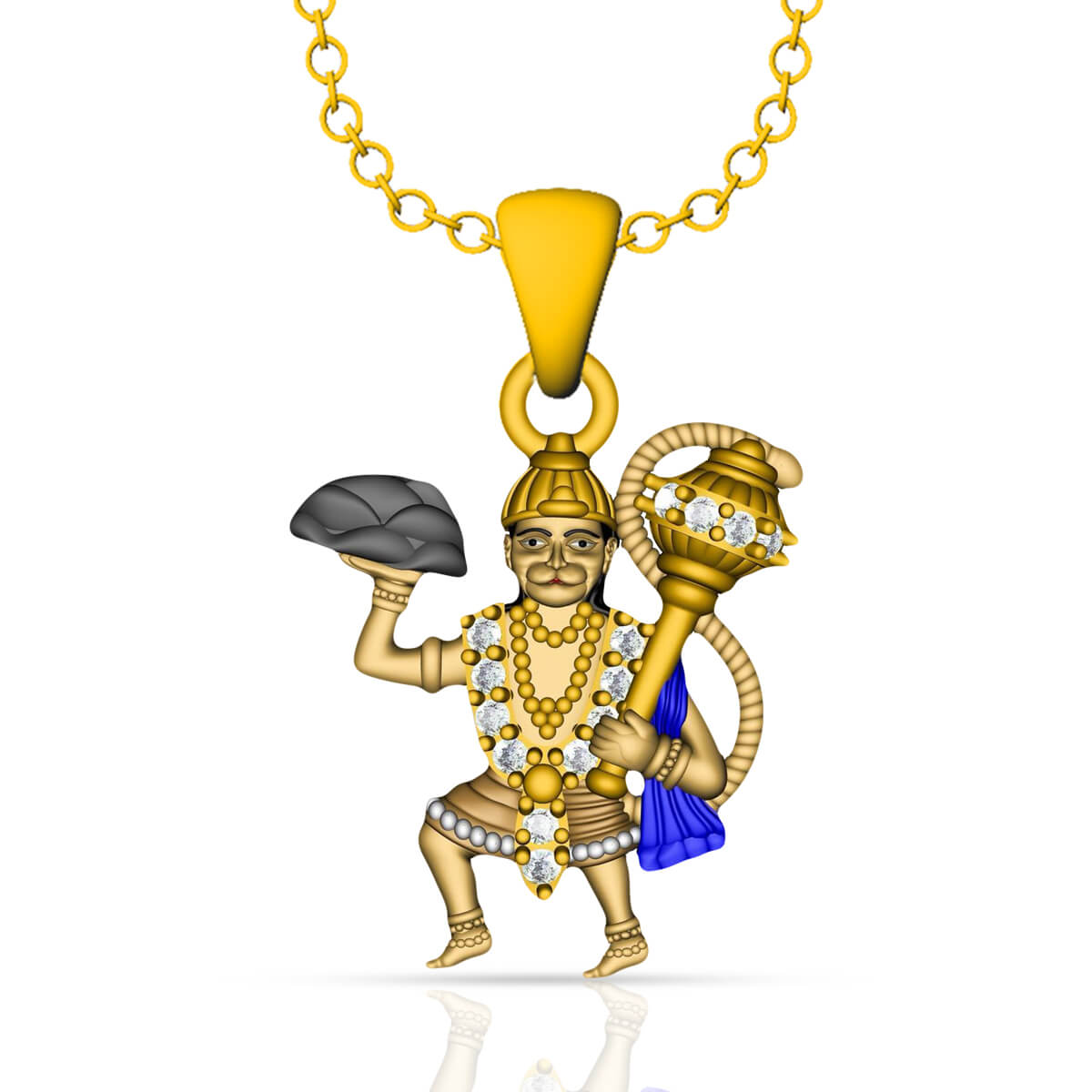 Sanjeevni Hanuman Gold God Pendant