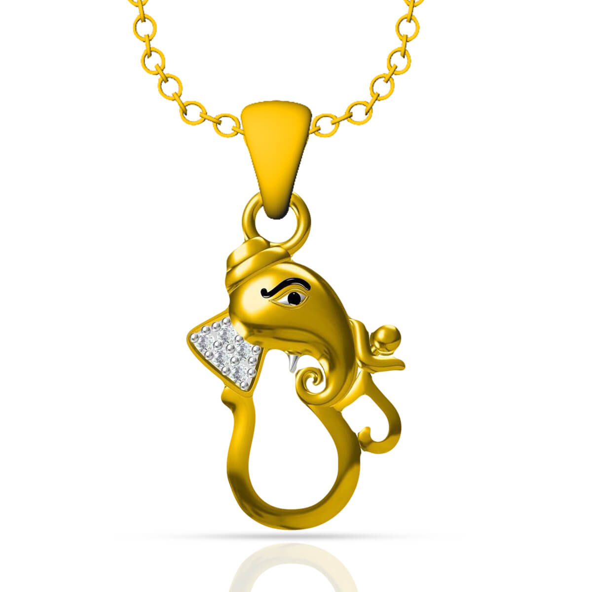 Harmony of Devotion: The Om & Ganesh Diamond Pendant