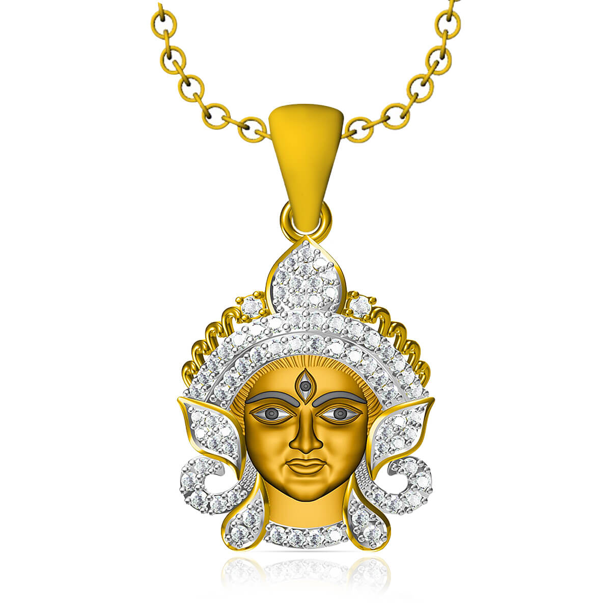 Kali Mata Gold Diamond Godees Pendant