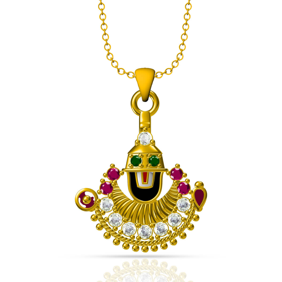 Divine Majesty The Balaji Diamond Pendant with Free Gold Coin