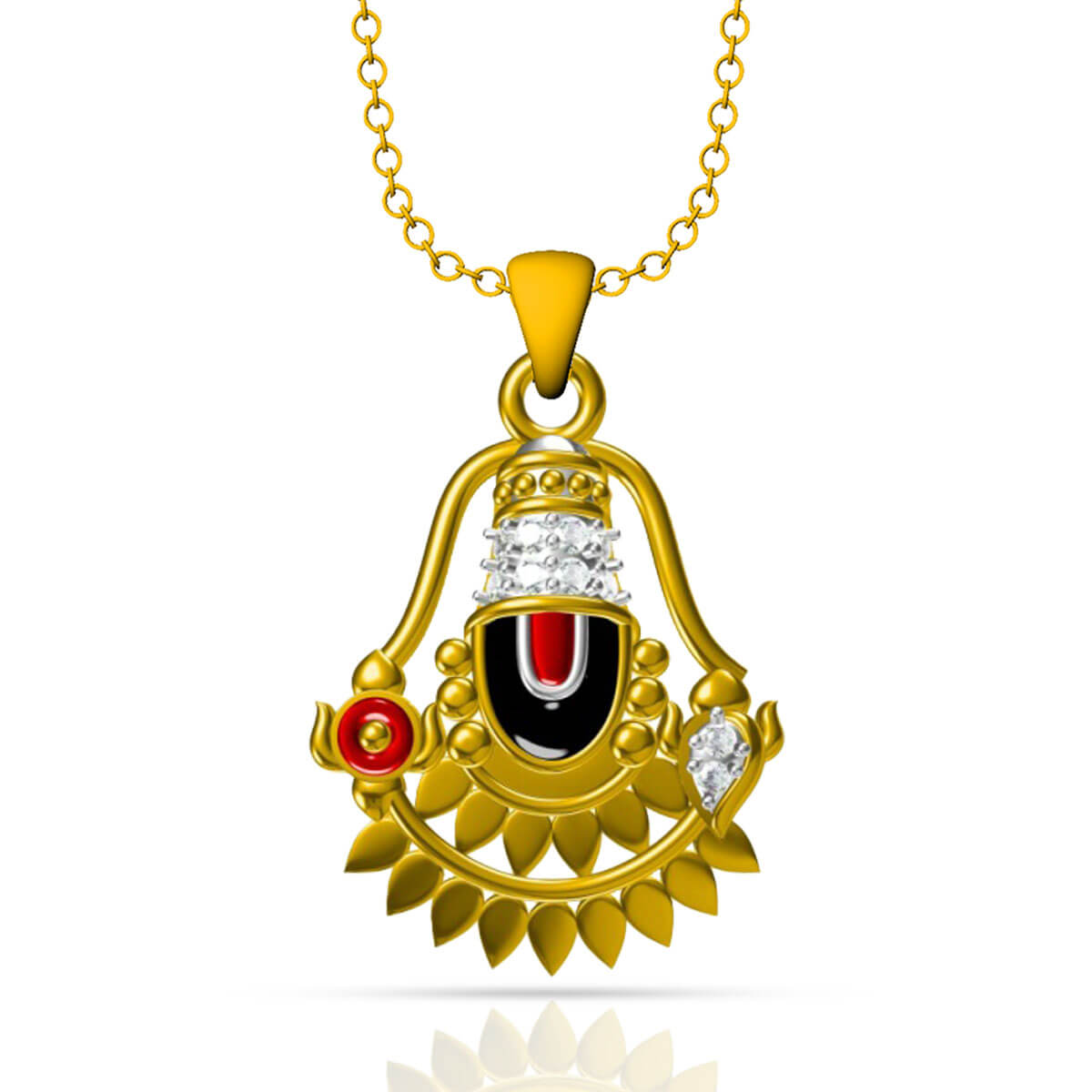 Balaji Govinda Diamond Gold Pendant