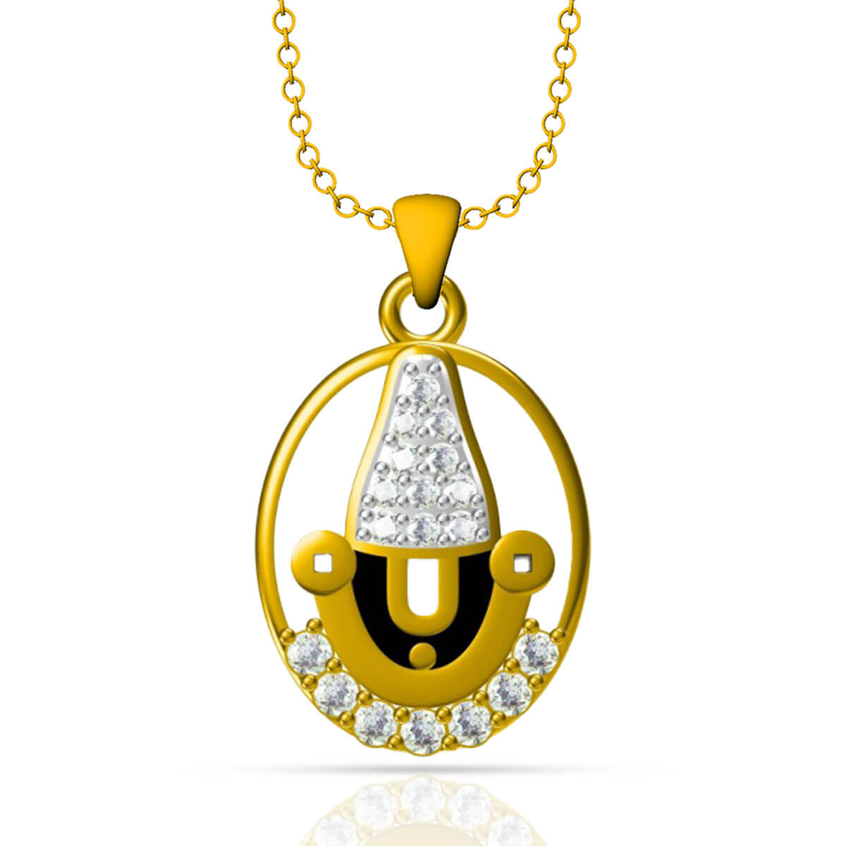 Balaji God Diamond Pendant with Free Gold Coin