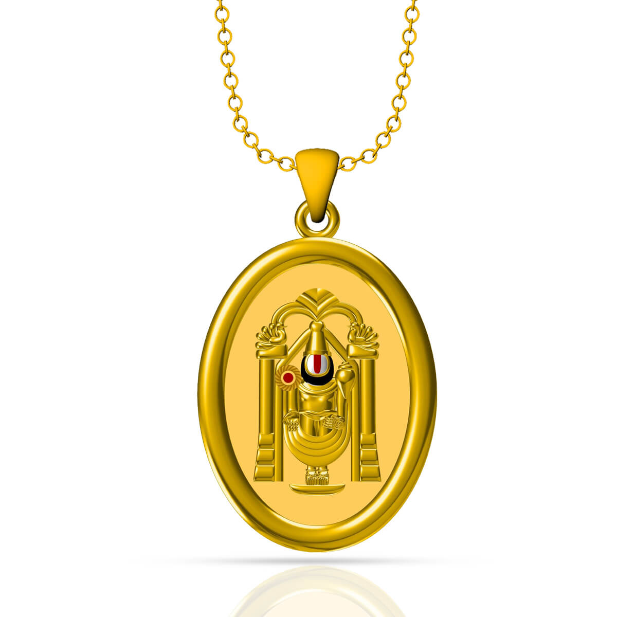 Lord Balaji God Gold Pendant with Free Gold Coin