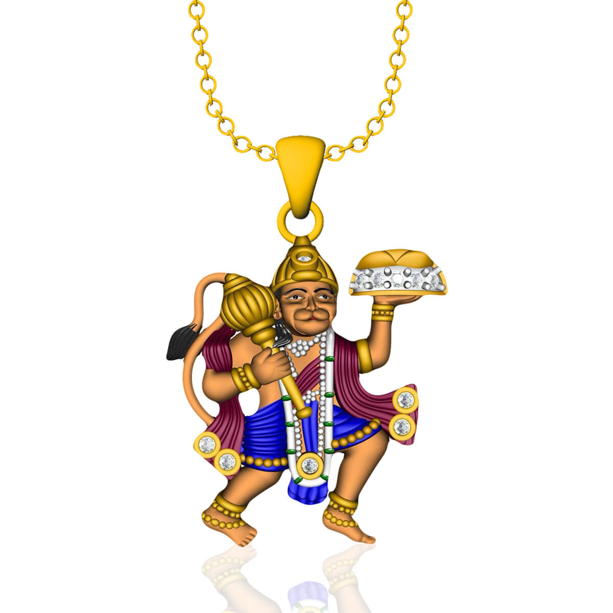 PawanPutra Gold God Pendant