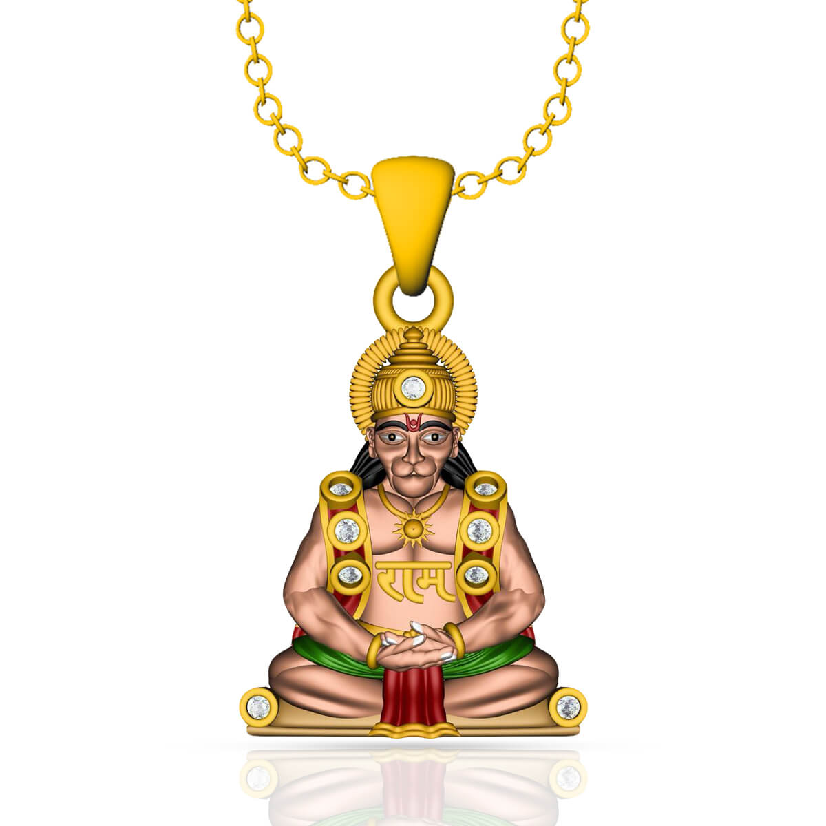 Hanuman Ji Gold God Pendant