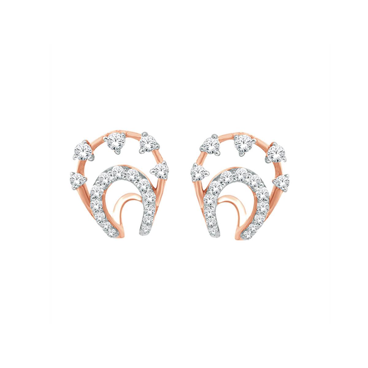 Charming Swirl Diamond Earring with Free Gold Coin