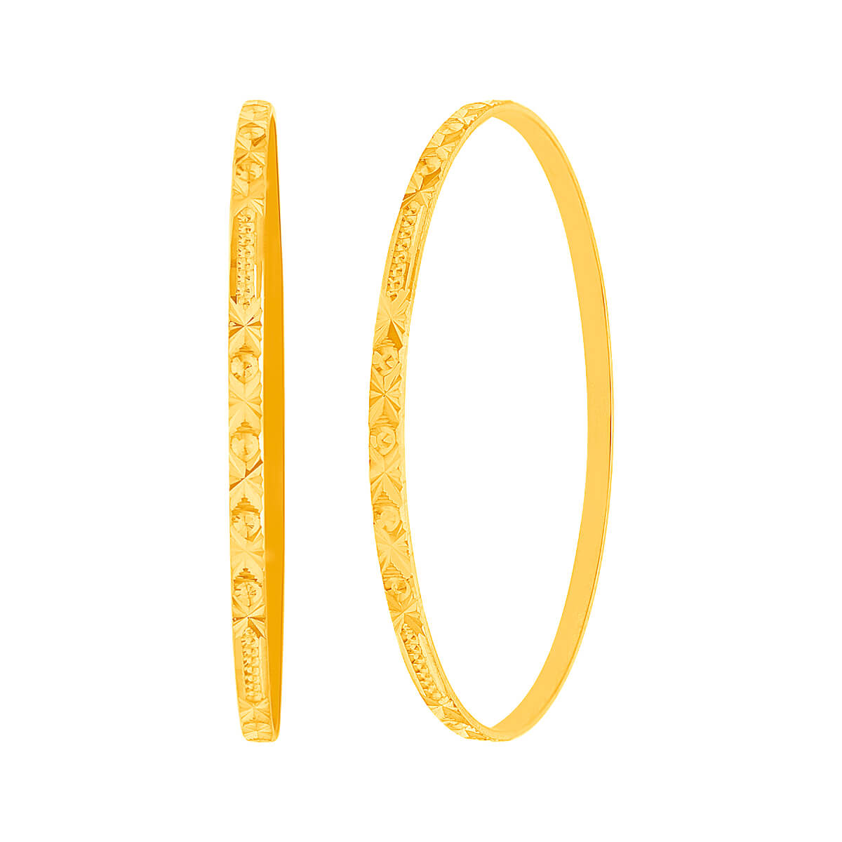 Luminous Circlet Gold Bangle with Free Gold Coin