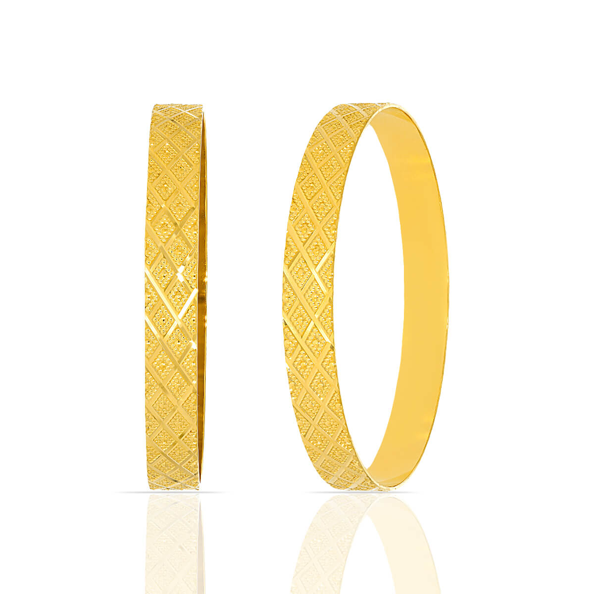 Modern Sophistication Machine-Made Gold Bangles Collection with Free Gold Coin