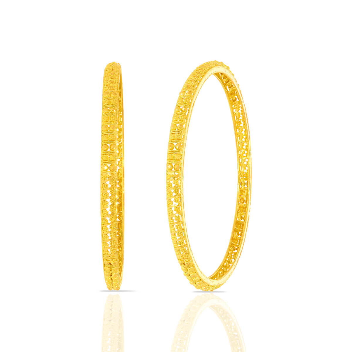 Fancy Flourish Collection of Gold Fancy Bangles