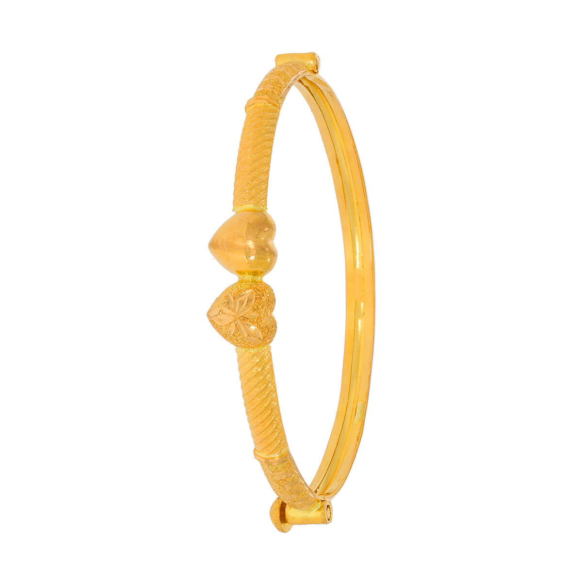 Duo Heart Gold Bracelet with Free Gold Coin