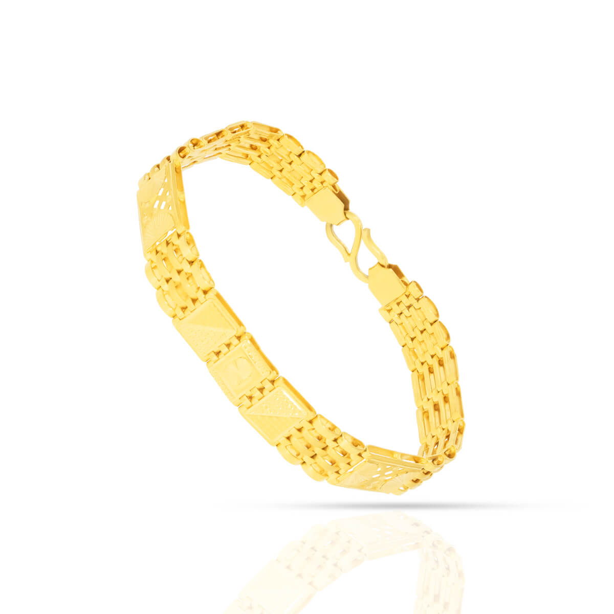 Striking Broad Gold Bracelet with Free Gold Coin