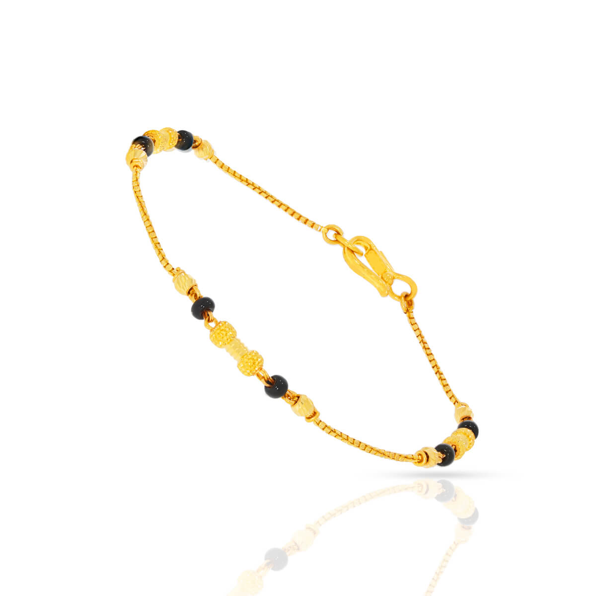 Mesmerising Rukhmika Gold Mangalsutra Bracelet with Free Gold Coin