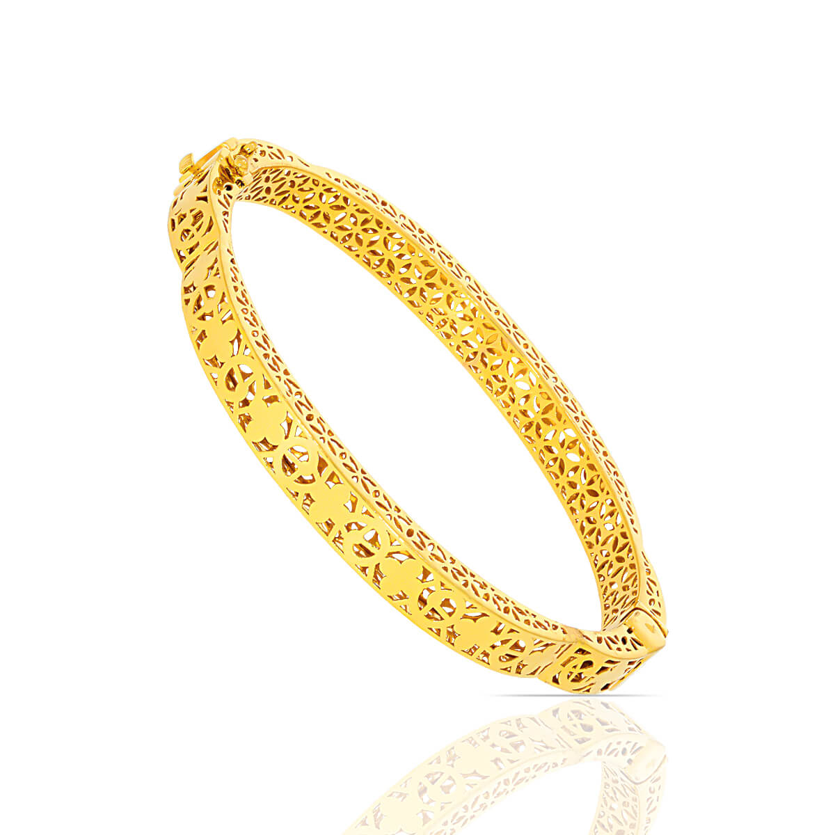 Exquisite Jali Net Design Gold Bangles with Free Gold Coin