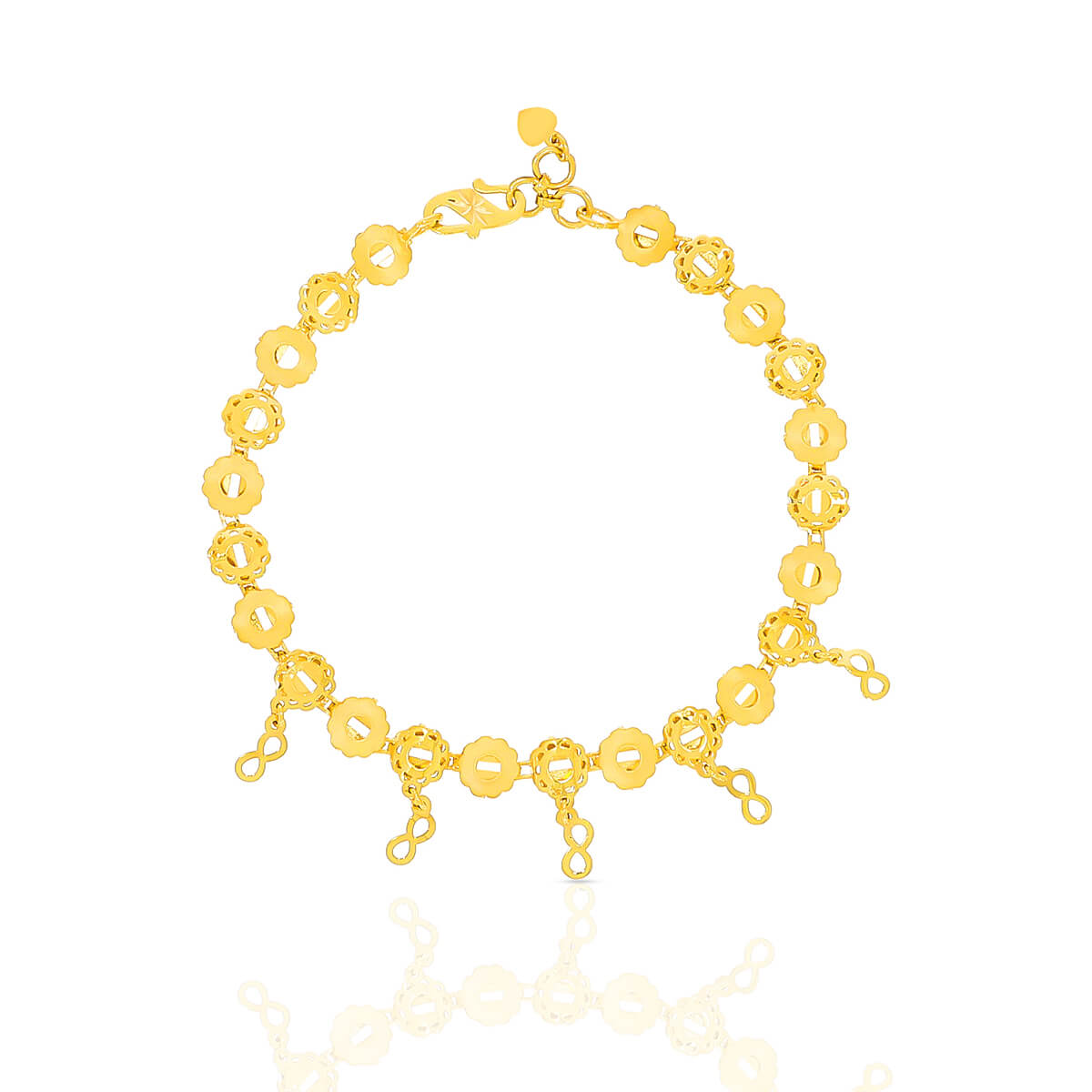 Glamorous Gold Charms Bracelet with Free Gold Coin